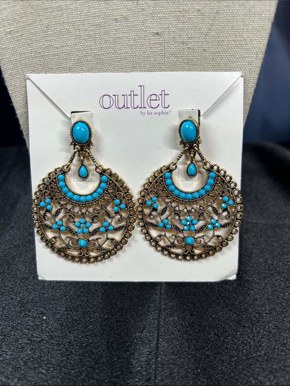 Outlet by Lia Sophia Turquoise Filigree Drop Earrings